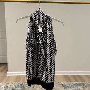 Banana Republic Black and White Chevron Halter Top - NWT; Size L